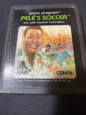Vintage Atari Pele's Soccer Vintage Game Cartridge - Black & Green Label
